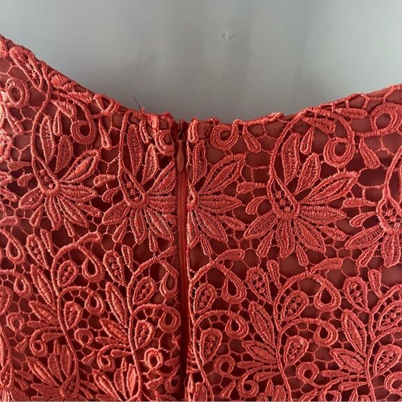 RUBBER DUCKY Productions Red Tatting Lace Open-Back Mini Cocktail Dress Size S. - Picture 8 of 9